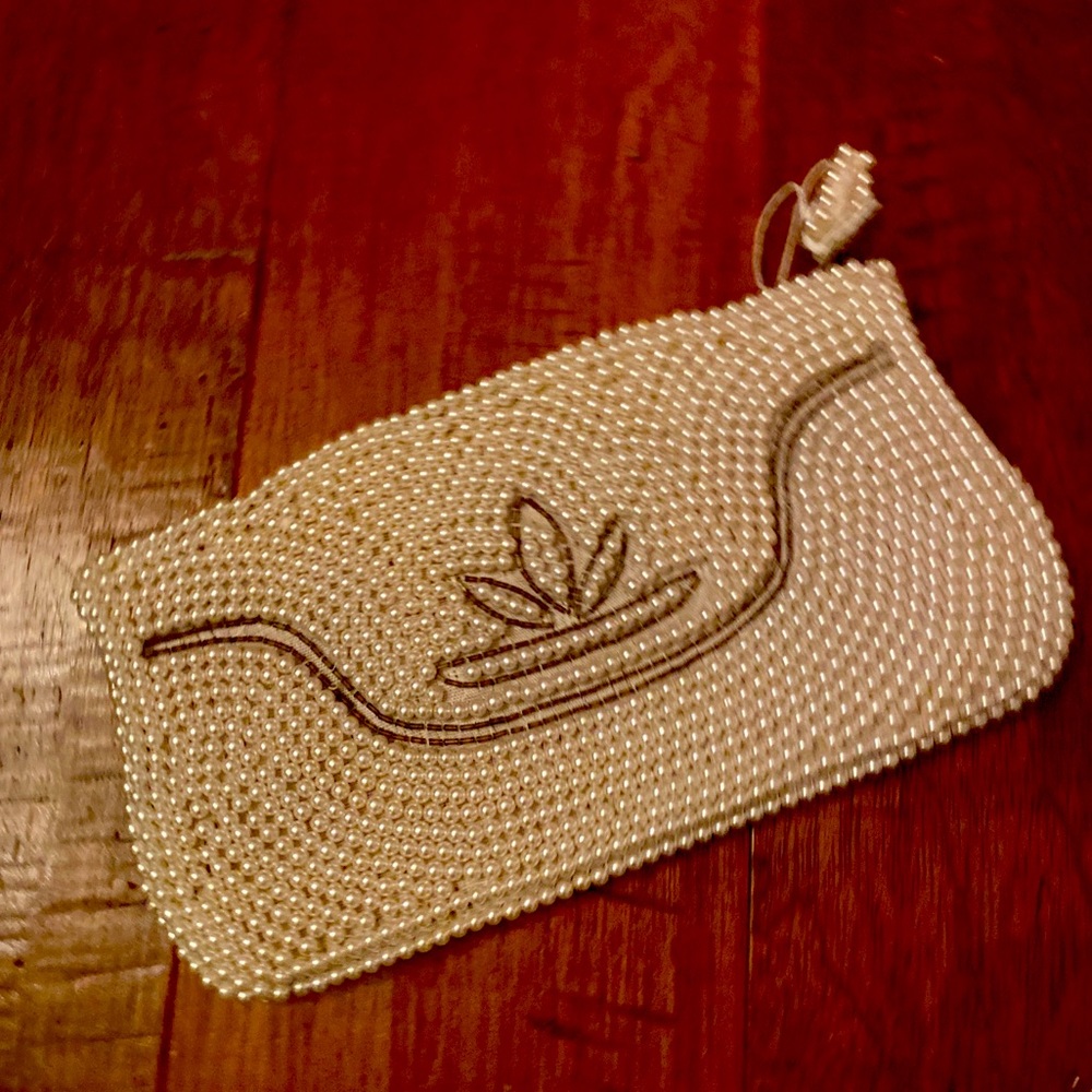 Vintage Pearl Beaded Small Clutch